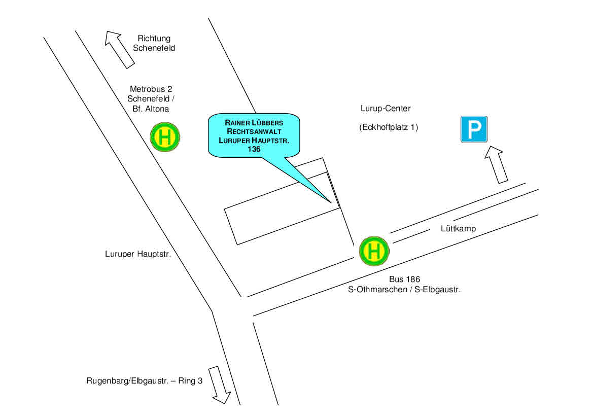 Lageplan - Kanzlei R. L&uuml;bbers